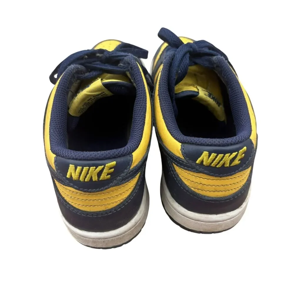 Nike Dunk Low GS Michigan Sneakers Boys Blue Yellow Athletic Shoes CW1588-700